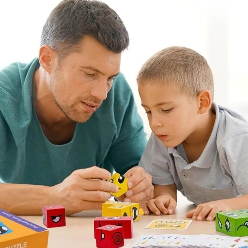 

Thinking Training Children Face-Changing Cube 3D Face Changing Montessori Puzzles Building Block Thinking Training Wooden Toys