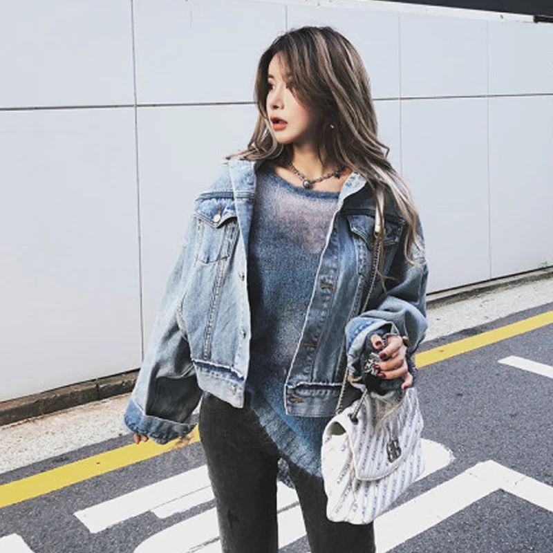 Finest Women bat sleeve tassel short loose burr denim jacket Female Fashion new boyfrieds outwear 2020 Aut