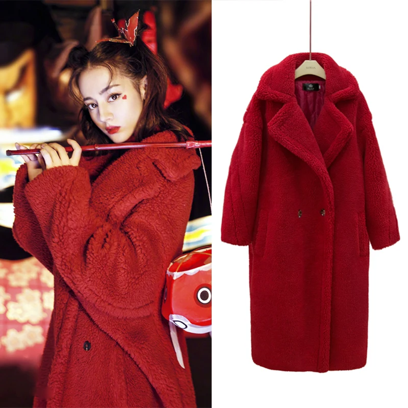 women's clothing winter outerwear coats new lambs wool coat female Korean loose coat 1018