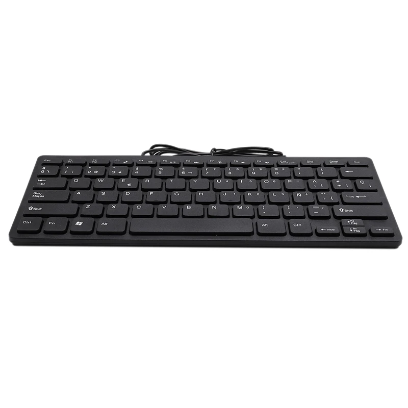 Проводная USB испанская/английская двуязычная клавиатура для планшета/Windows PC/ноутбука/IOS/Android