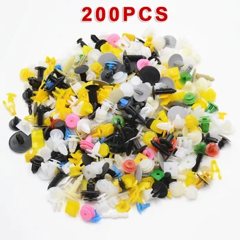 

200PCS Car Buckle Body Pin Rivet Fastener Trim Molding Clip + Screw Plastic High Quality Auto Door Buckle Clips