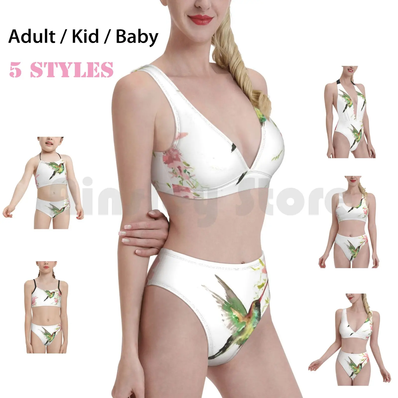 Un hermoso día empieza con una hermosa mente, traje de baño, Bikini  acolchado de cintura alta, pájaro, flores de acuarela, mosca  Floral|Conjunto de bikini| - AliExpress