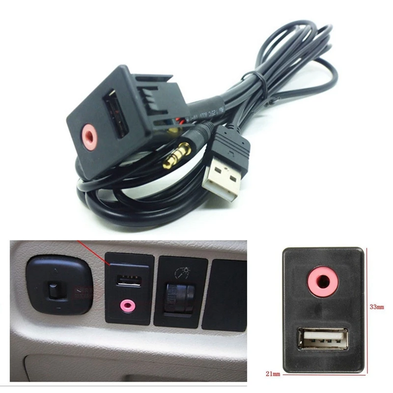 Автомобильный Suv Dash аудио Usb 3,5 мм Aux Наушники папа монтажный адаптер панель комплект ввода
