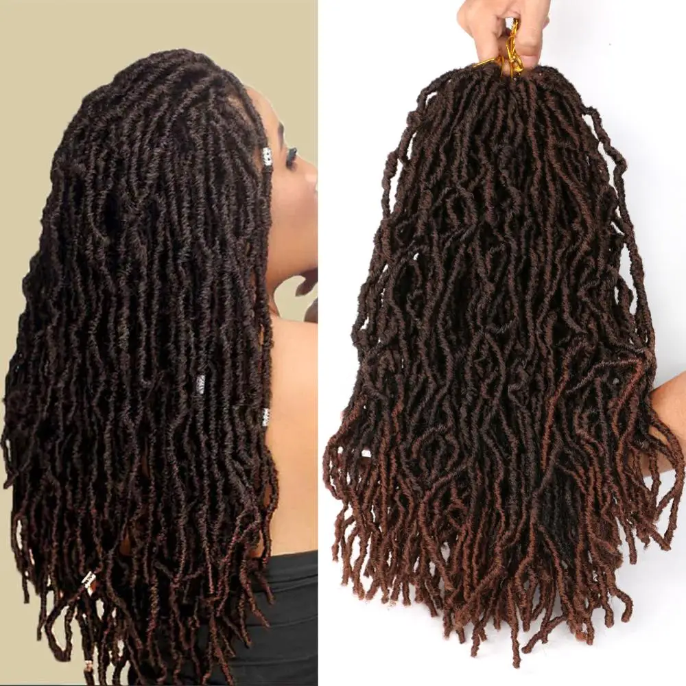 

DAIRESS 18" Faux Locs Crochet Hair 21Stands Nu Locs Crochet Braids Curly Goddess Locs Crochet Braiding Hair Dreadlock Extensions