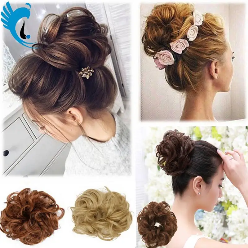 MERISIHAIR, вьющиеся резинки для волос, шиньон, с резинкой, коричневый, серый, синтетические волосы, кольцо, обруч на грязные пучки, хвосты