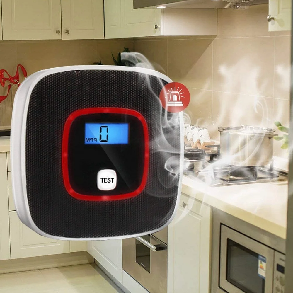 ONLIVING-alarma de monóxido de carbono con pantalla Digital, Detector de CO con pantalla Digital reemplazable, funciona con batería, 10 años, EN 50291