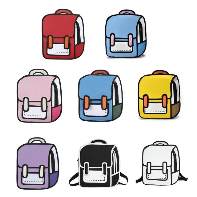 School Book Bag Child 3d | Backpack School Bag 2d | 3d Pattern School Bag -  Fashion 2d - Aliexpress
