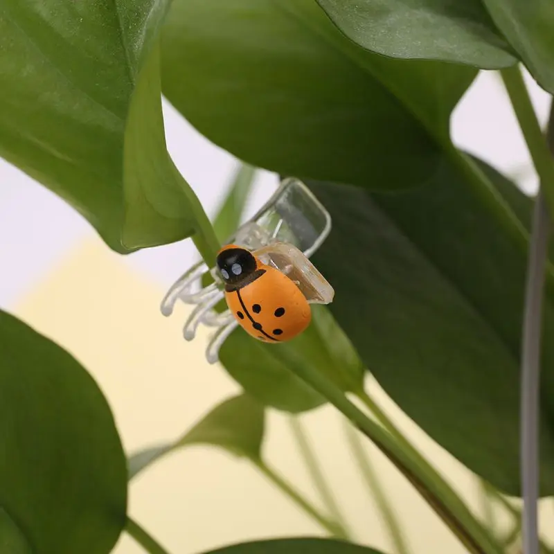 10 Pack Cute Ladybug Orchid Clips Garden Flower Cymbidium Plastic Clip Stem Support Clips Supporting Stems Stalks Vines Gro