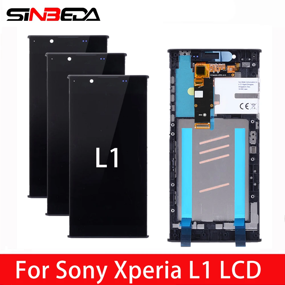 ЖК дисплей 5 дюйма для Sony Xperia L1 сенсорный экран с рамкой и дигитайзером в сборе SONY