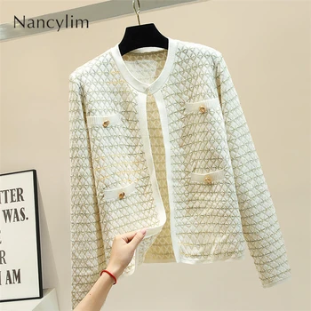 

Autumn Cardigan for Lady 2019 Fall Womens Small Fragrant Wind Short Knitted Cardigan Jacket Femme Long Sleeve Short Knit Coat