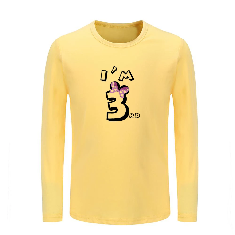 

Cute Bow I'm 3 Years Old 3rd Birthday Pattern Kids T-shirts Childs Graphic Tee Shirts Boys Girls Tops Long Sleeve Birthday Gift