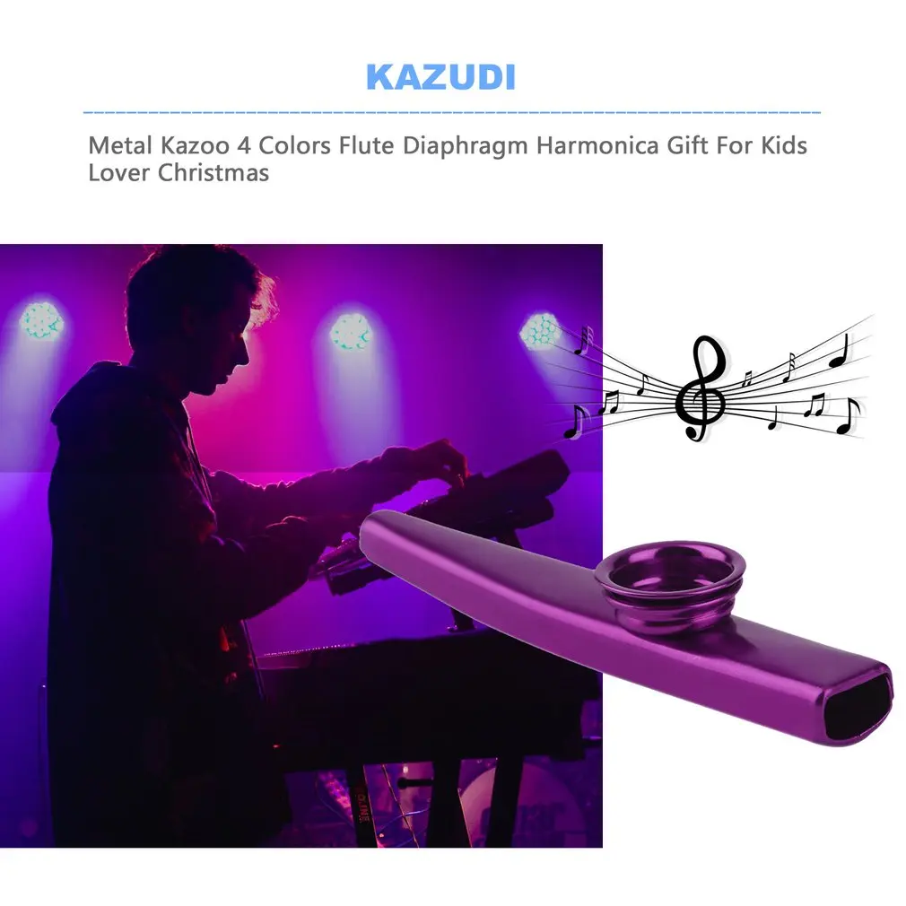 Verde Creative Metal Kazoo 4 colores Flauta Diafragma Armónica Regalo para niños Amante Navidad Práctico Regalo perfecto 