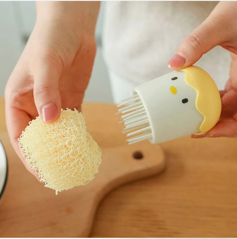 2021 Kitchen Brush Pot Artifact Household Cute Eggshell Chicken Wash Pot And Dishwashing Cleaning Ball Degreasing Without Lint