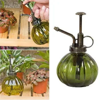

Retro Pumpkin-shape Glass Colorful Flowers Garden Watering Can