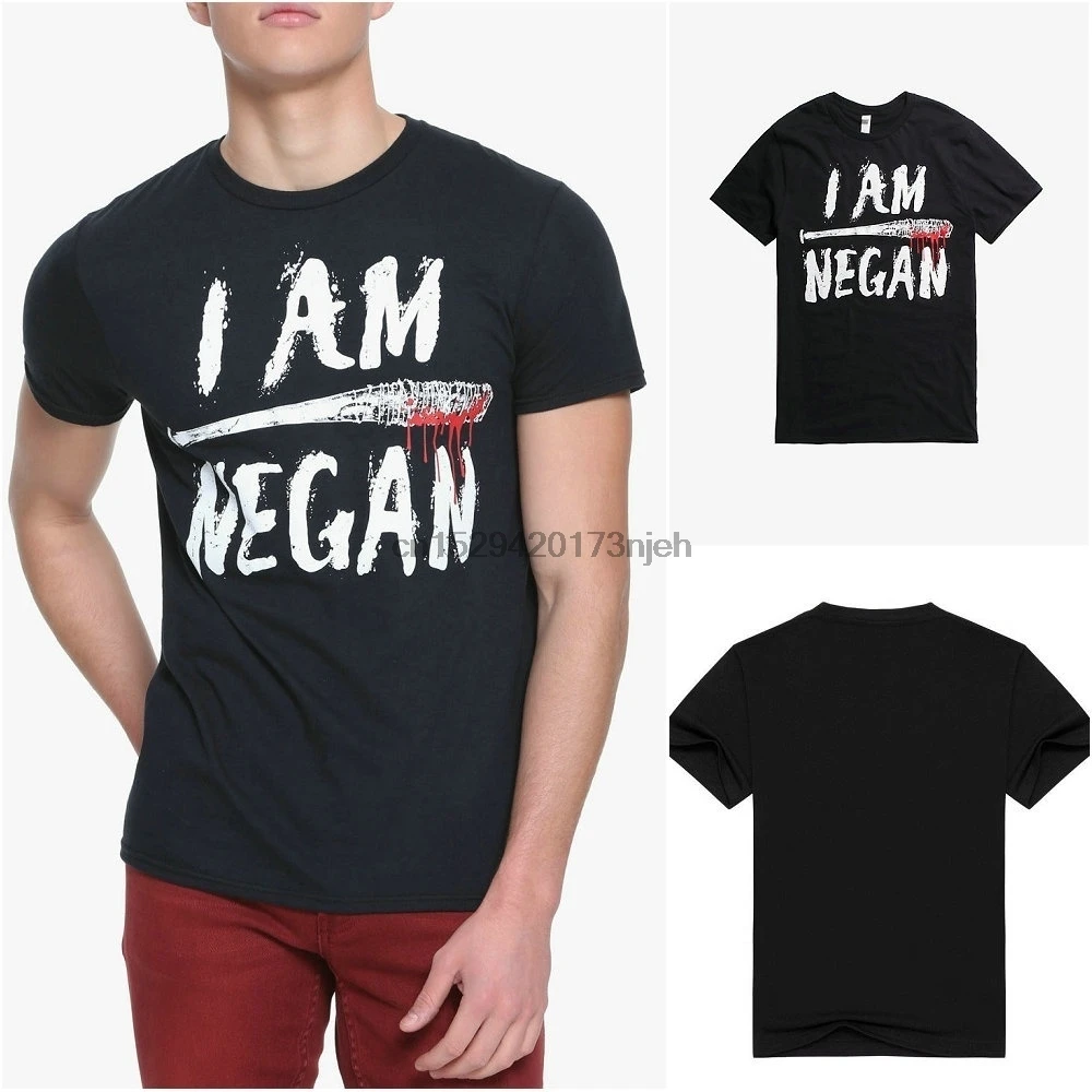 Мужская футболка с коротким рукавом I Am NEGAN летняя из 100% хлопка ходячими