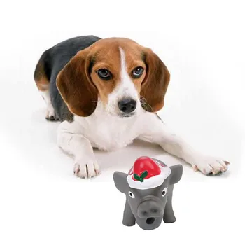 

Dog Toy Christmas Pig Shape Molars for Interactive Chew and Squeeze Vocalized Latex Pet Toys