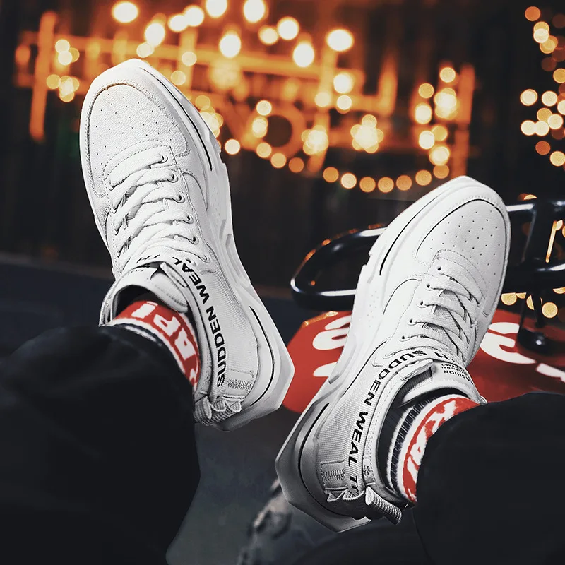 

Men's Shoes Autumn 2019 New Style Hight-top Canvas Skate Shoes Korean-style Trend Versatile Sports Casual Lively Fella Trendy Sh