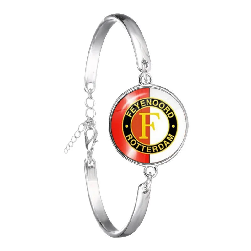 3 Feyenoord футбольный клуб стеклянный браслет из кабошона Feyenoord Роттердамские лиги логотип футбольный клубный браслет для фанатов подарок - Окраска металла: 3