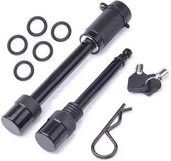 

Pin Set 5/8 and 1/2 Inch Black Trailer Hitch Lock Set with One Locking System