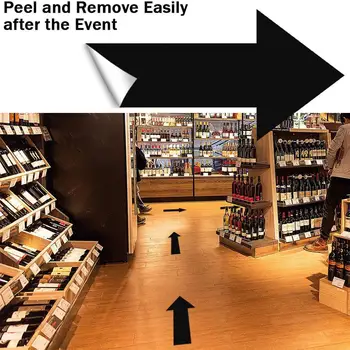 

6Pcs PVC Floor Sign Sticker Back-adhesive Direction Arrow Warm Reminder Sign Removable Self Adhesive Ground Floor Marking