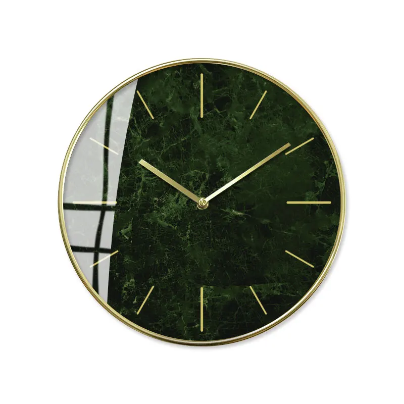 Большие мраморные современные дизайнерские настенные часы роскошные золотые