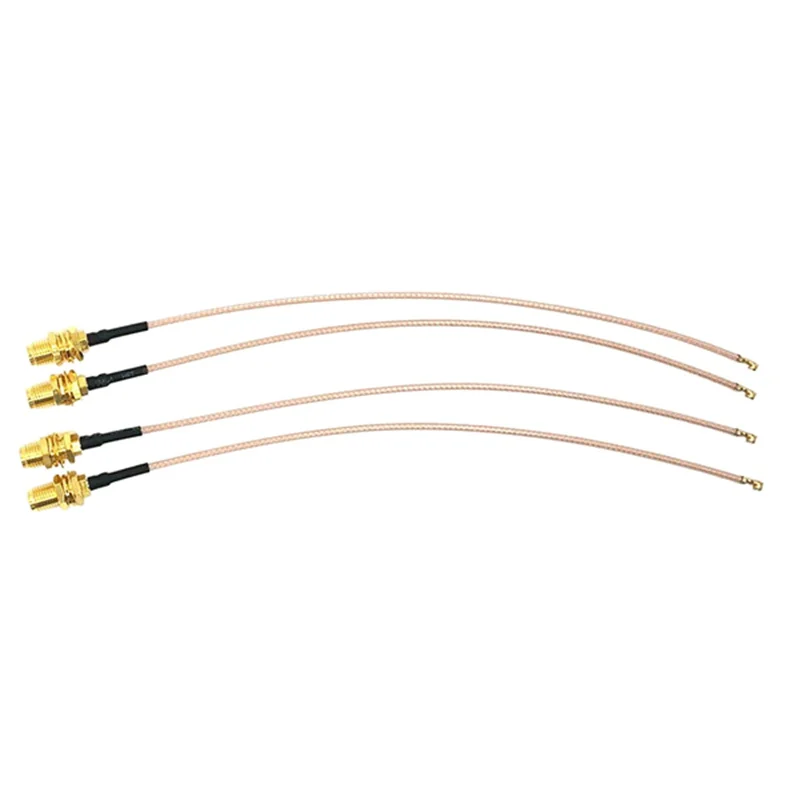 Упаковка из 4 RF U. FL(IPEX/IPX) мини PCI к SMA женский Пигтейл/провод для антенны Wi-Fi коаксиальный RG-178 кабель с низкой потерей(6 дюймов(15 см), золото