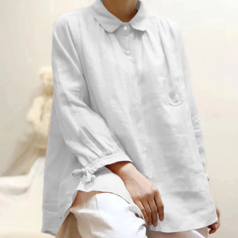 Top Fashion Celmia Women Vintage Blouses Cotton Casual Long Sleeve Ladies Shirts Buttons Baggy Blusas Femininas Plus Size