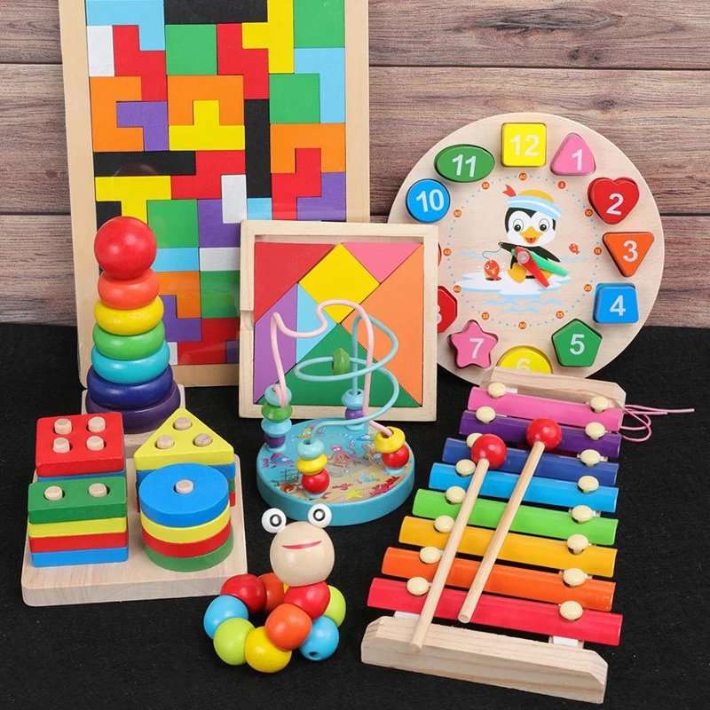 Pädagogisches Holz Spielzeug für Kinder Musik Rasseln Geschenk