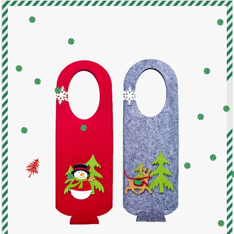 1 шт. Merry Christmas Santa Cartoon Войлок PasteWine чехол для бутылки Рождество ужин Вечеринка столы Декор рождественское красное вино набор бутылок