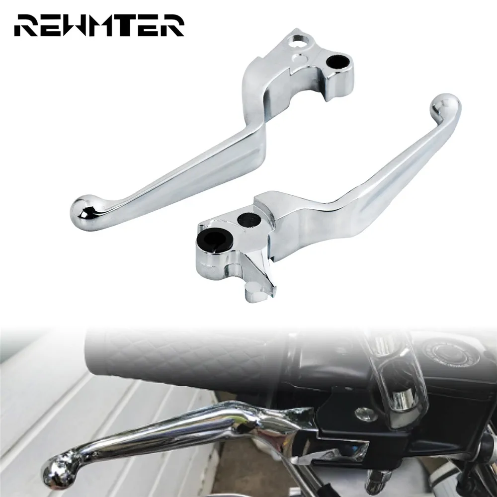 2xMotorcycle Chrome CNC Brake Clutch Levers Set Aluminum For Harley