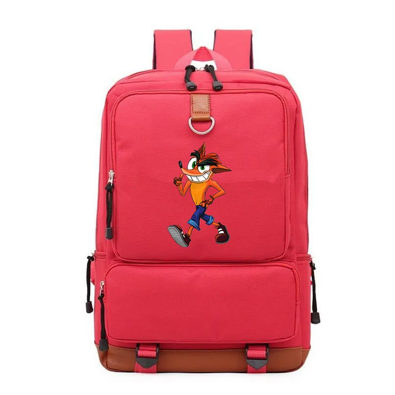 Детская школьная сумка холщовый рюкзак Crash Bandicoot Mochila Студенческая сумка на плечо дорожная сумка для ноутбука рюкзак для подростков - Цвет: E