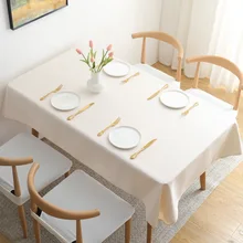 

Rectangular Solid Color Tablecloth Cotton And Linen Table Cloth
