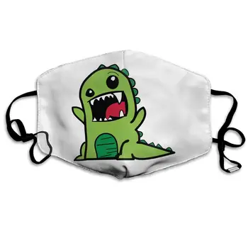 

Cartoon Dinosaur Washable Reusable Mask, Cotton Anti Dust Half Face Mouth Mask For Kids Teens Men Women With Adjustable Ear