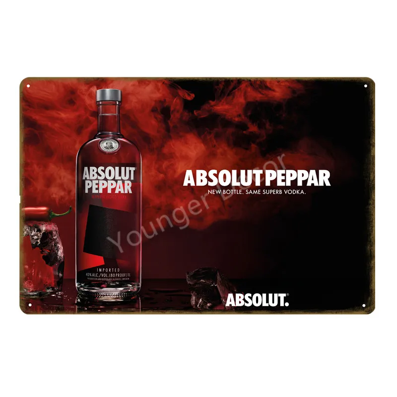 Absolut Peppar плакат водка металлическая жестяная вывеска Швеция пивное вино настенная печать винтажный Бар Паб домашний декор напитки доска YI-175 - Цвет: SKU1319CI