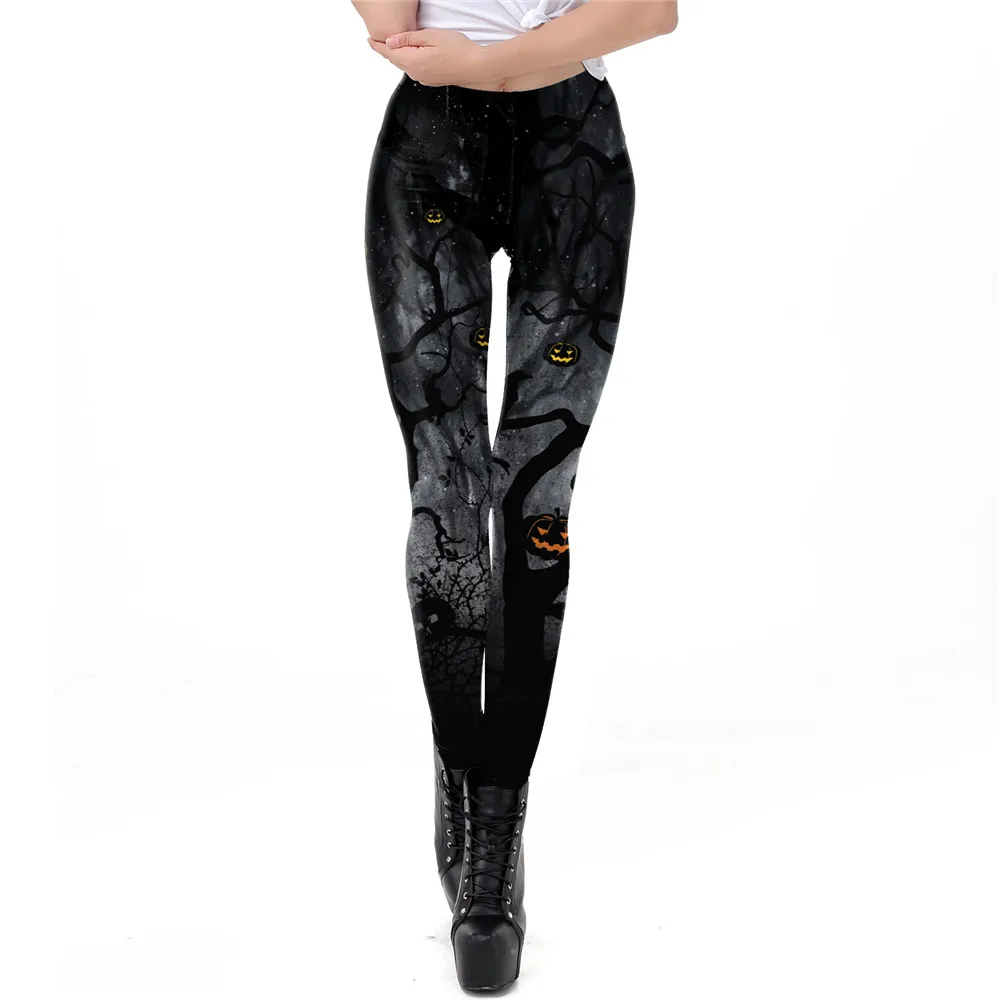 thermal leggings Nadanbao 2022 Classic Halloween Print Leggings Women Sexy Workout Pants Skull Autumn Slim Leggings Woman Trouser Mid Waist black leggings