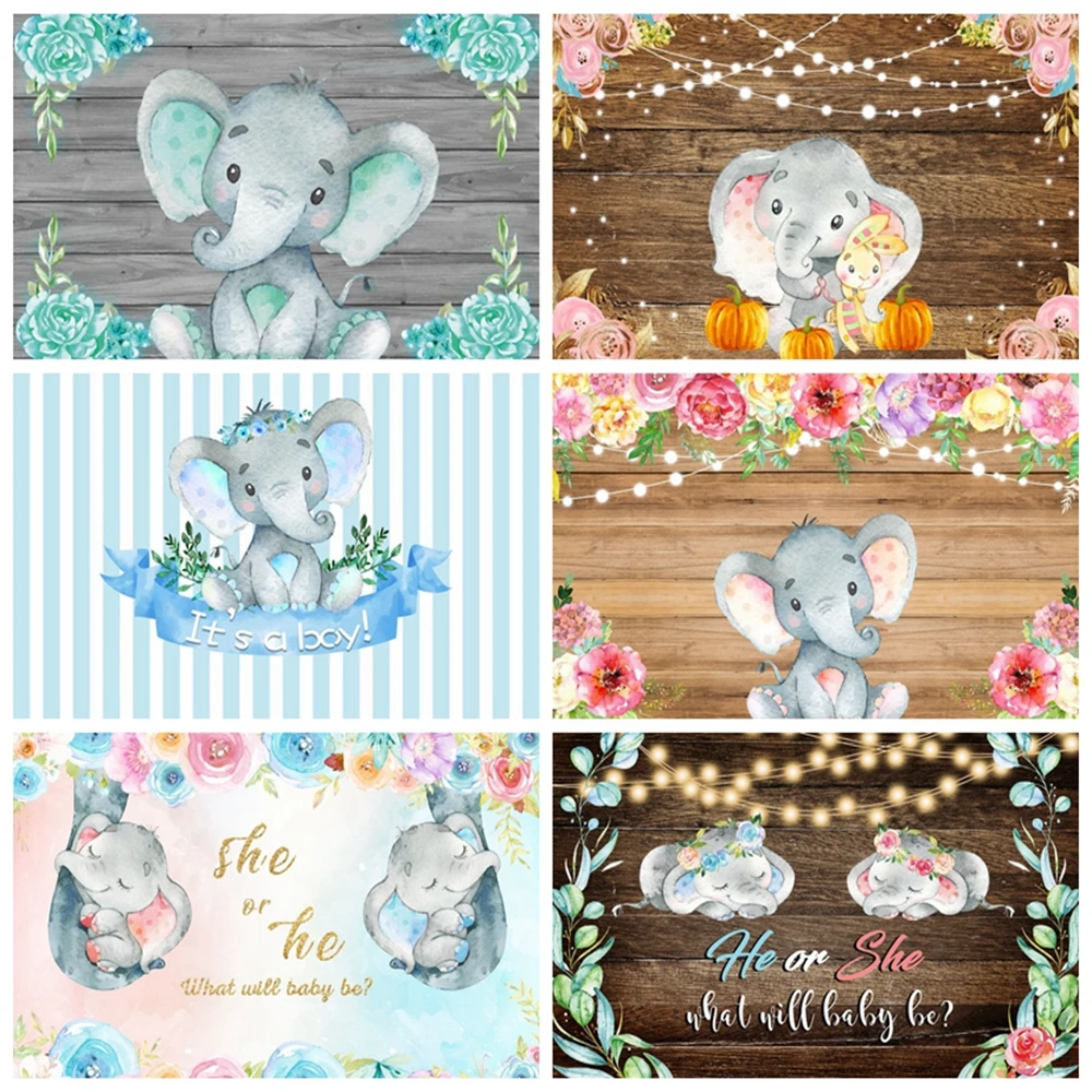 

Stripe Elephant Wood Board Newborn Baby Shower Boy Birthday Party Princess Backdrop Photography Background For Photo Studio Prop