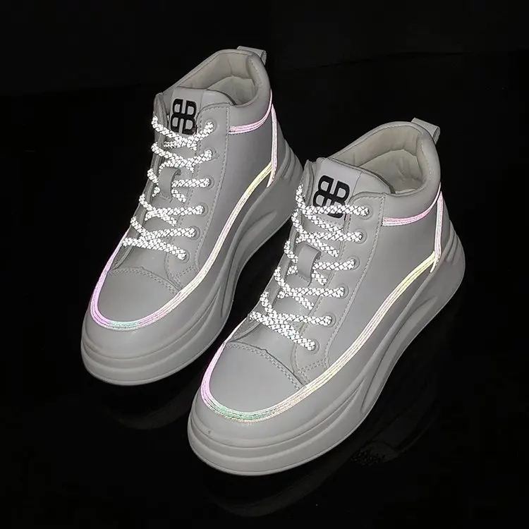 

2019 New Style Spring And Autumn Hight-top Casual Board Shoes Women's Autumn Flat-Style Leather Versatile Korean-style Women's W