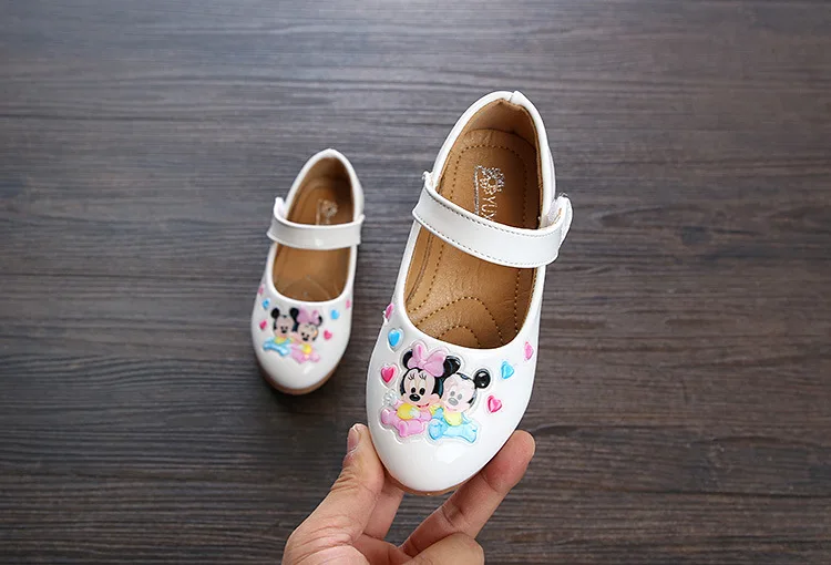 Детская Нескользящая повседневная обувь для мальчиков и девочек с изображением Минни и Микки из мультфильма Дисней