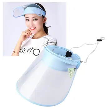

Red Transparent Face Guard Droplets Prevention Empty Top Hat Outdoor Protective Cap Dust-proof Hat with Transparent Face Cover