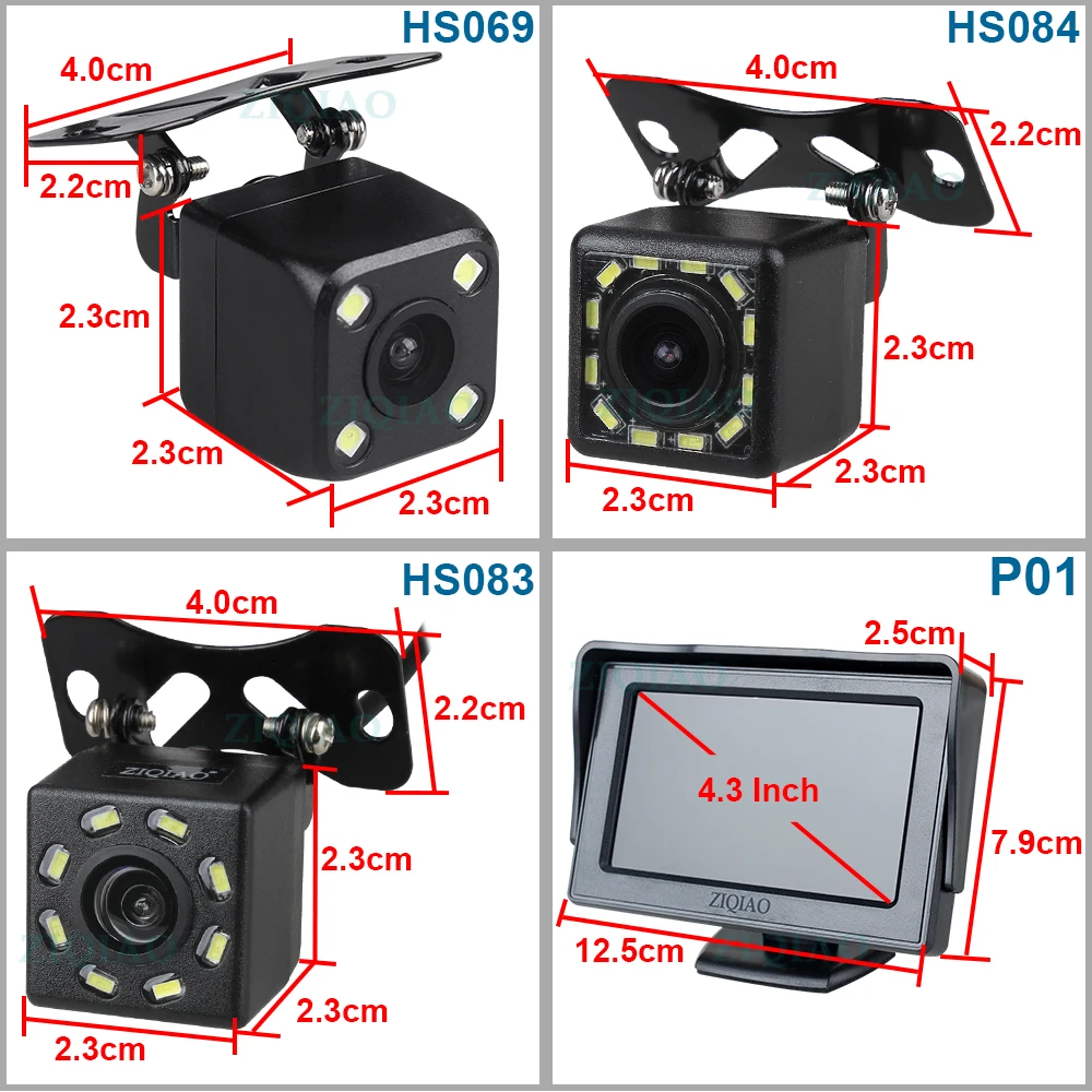 Автомобильный монитор 4,3 дюймов TFT lcd дисплей динамическая парковочная дорожка камера заднего вида автомобильная система мониторинга заднего вида