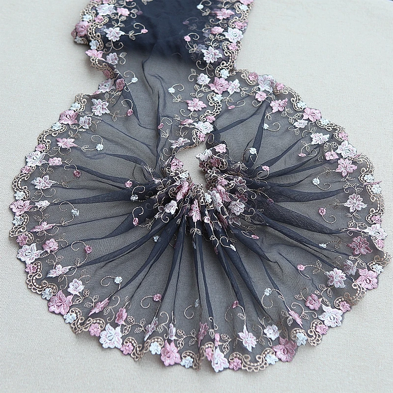 

MLAEY New 2Yards/Lot High Quality Lace Trim Embroidery Lace Fabric Mesh Lace Ribbon Tulle Guipure Cord Lace Sewing DIY Cloth