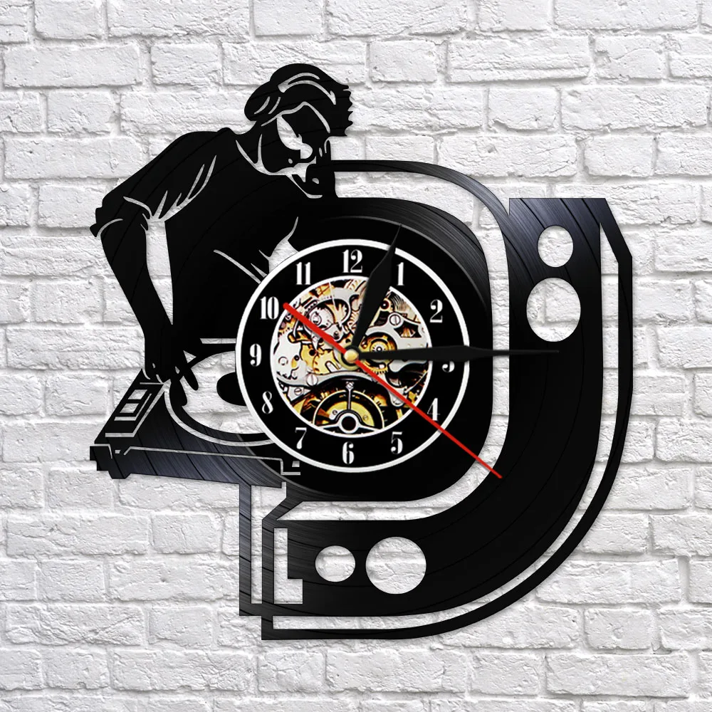 Dj Mixer Music Vinyl Record Wall Clock Decorate Your Home With Modern Music Art Disc Jockey Wall Watch Party Supplies Decoration