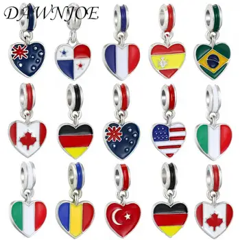 

DAWNJOE 1pcs Flag Pendant 11 Countries DIY Making Charms Necklace Bracelet Pendant Jewelry Supplies Finding