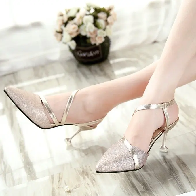 

New style with sandals 2019 summer new pointed stiletto hollow single shoes women's sandals