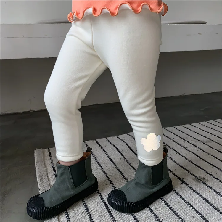 Winter Baby Girls Legging Plus Velvet Thickening Fleece Warm Leggings Pants for Boys Kids Winter Pants Trousers Children's Pants