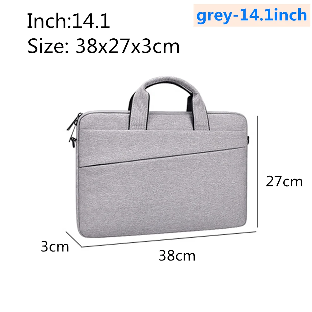 Водонепроницаемая сумка для ноутбука 13,3, 14,1, 15,4, 15,6 дюймов для Macbook Air Pro, 15,6 дюймов для ноутбука Apple, диагональный портфель - Цвет: grey-14.1inch
