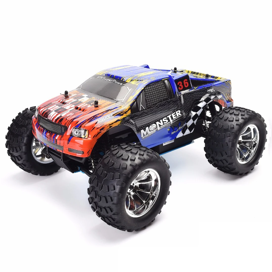 

New 1:10 4WD Bigfoot Car Fuel RC Car High Speed Racing Car (Car Frame + Remote Controller + Methanol Machine+Random Car Shell )
