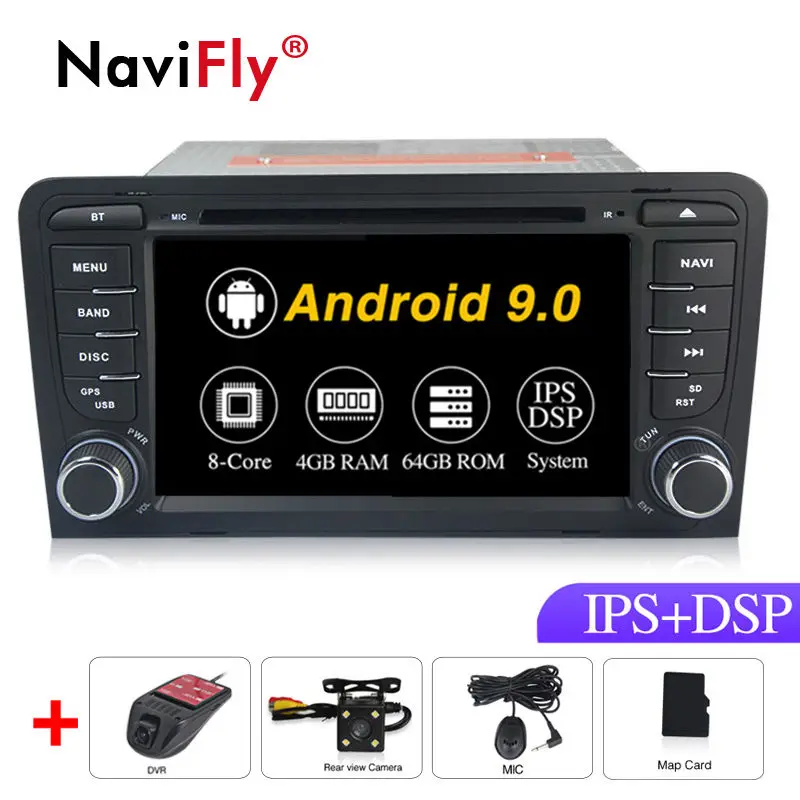 ips DSP 4G Android 9,0 8 ядерный Автомобильный dvd Радио мультимедийный плеер для Audi A3 8P 2003-2012 S3 2006-2012 RS3 Sportback gps navi a3 - Цвет: 8Core Camera DVR