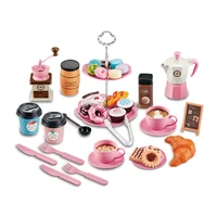 Kids Simulation Afternoon Tea Toys Set DIY Pretend Play Kitchen Toys Food Coffee Machine Dessert Play House Toys For Girls Kids 1