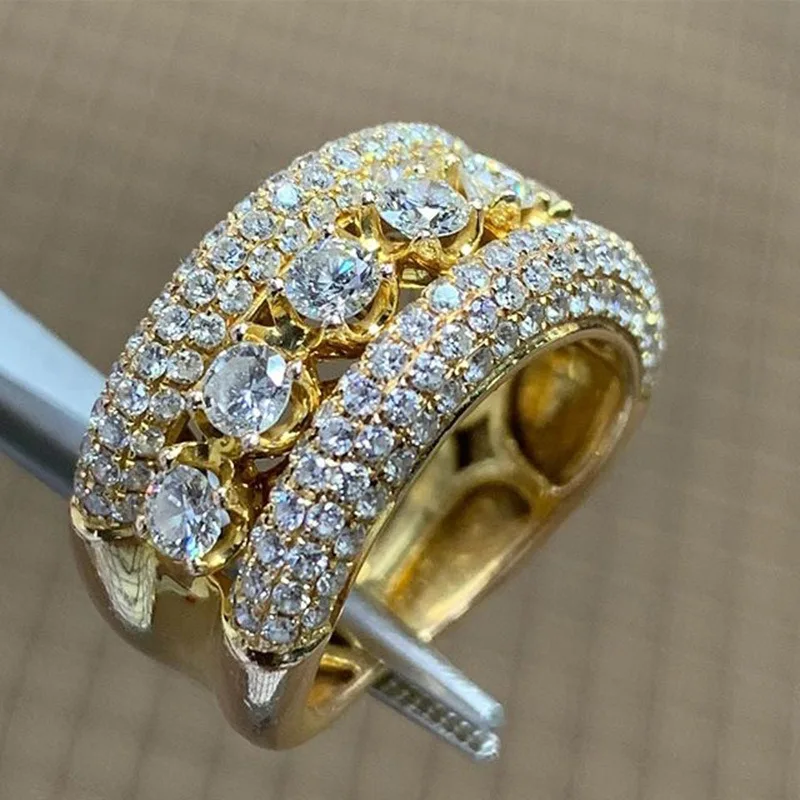 В стиле хип-хоп микро проложить кольцо для мужчин Стразы Bling большой круглый Панк
